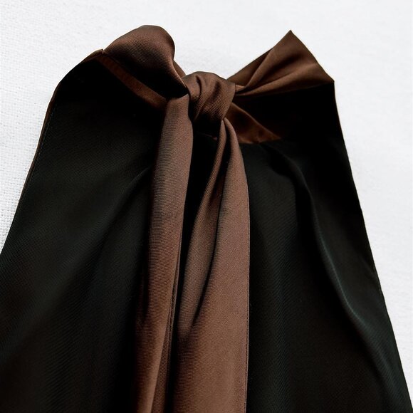 ZARA - Open Back Satin Effect Dress - Picture 7 of 7